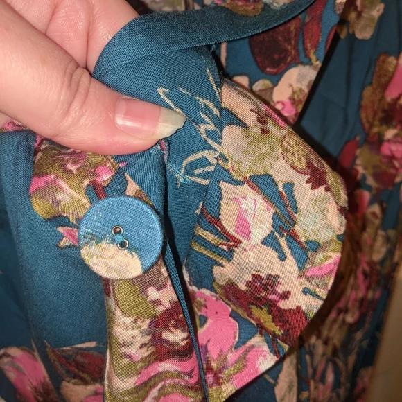 Floral Blue Women's Dress - Picture 4 of 4